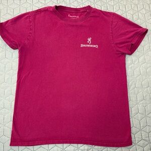 Browning Berry Pink Tee Tshirt Cotton size women’s Small large logo on back